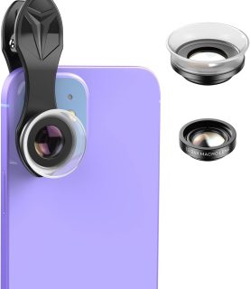 APEXEL 12X / 24X Macro Lens, Macro Lens for iPhone with Universal Clip, HD Phone Macro Lens Attachment for Phone Camera, iPhone Photograph Accessories Fits for All Cellphone and Pads Mini Microscope